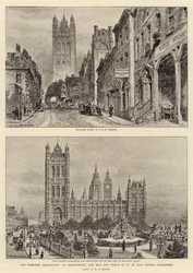 Het voorgestelde Embankment bij Westminster, het wetsvoorstel dat aan het parlement zal worden voorgelegd